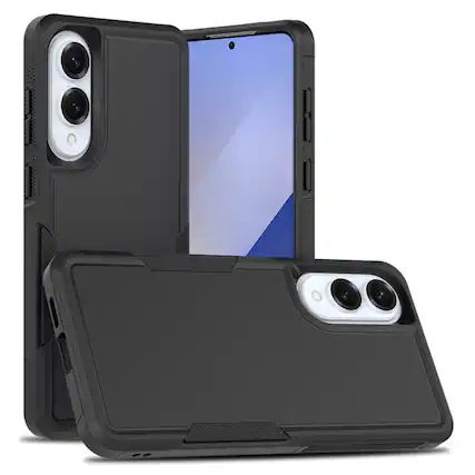 Front. Entronix - Entronix Case Compatible with Galaxy S25 Edge - Soft-Touch Dual-Layer Sleek Cover - Black.