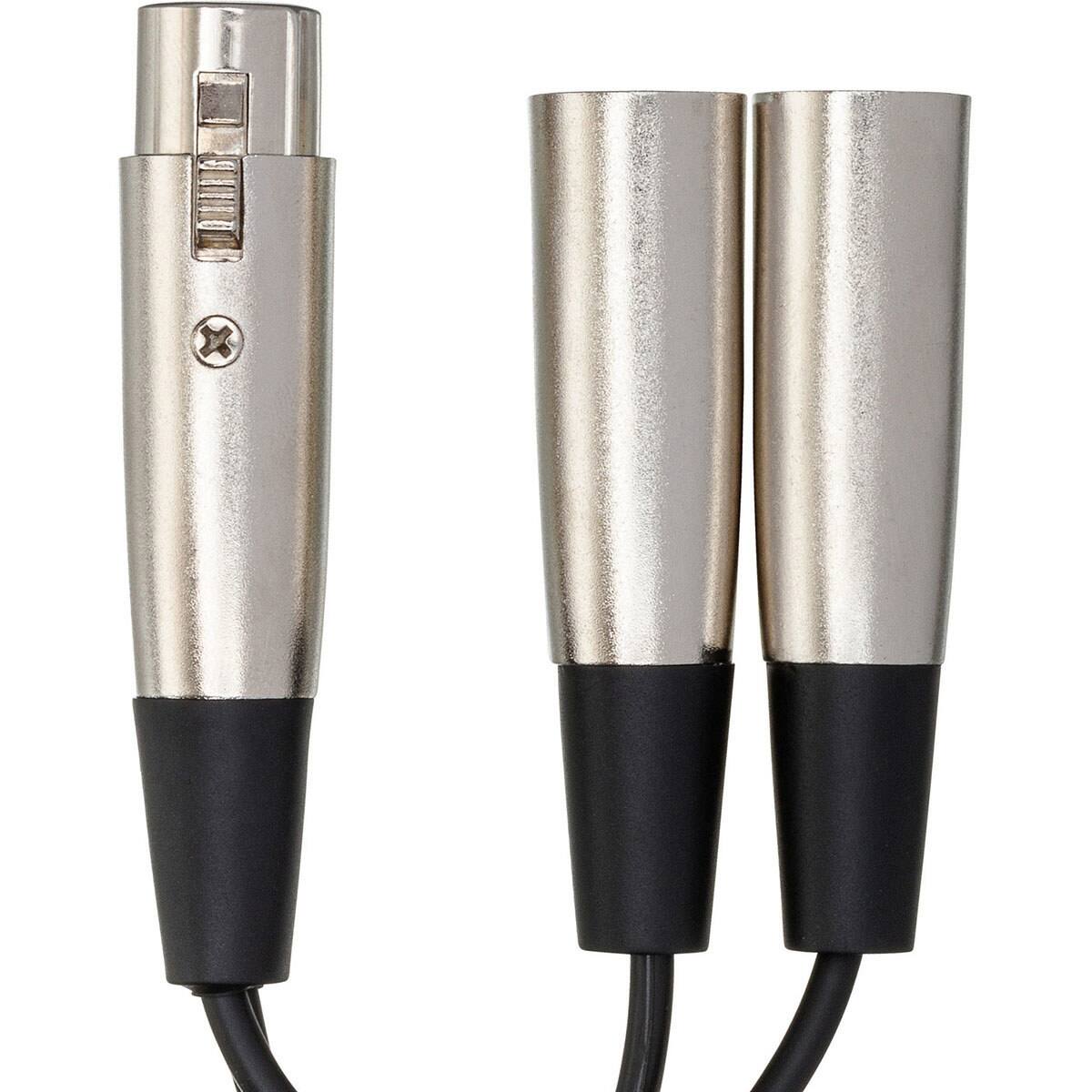 Alt View 3. Hosa Technology - Hosa Technology 6" 3-Pin XLR Female to 2-XLR Male Y-Cable.