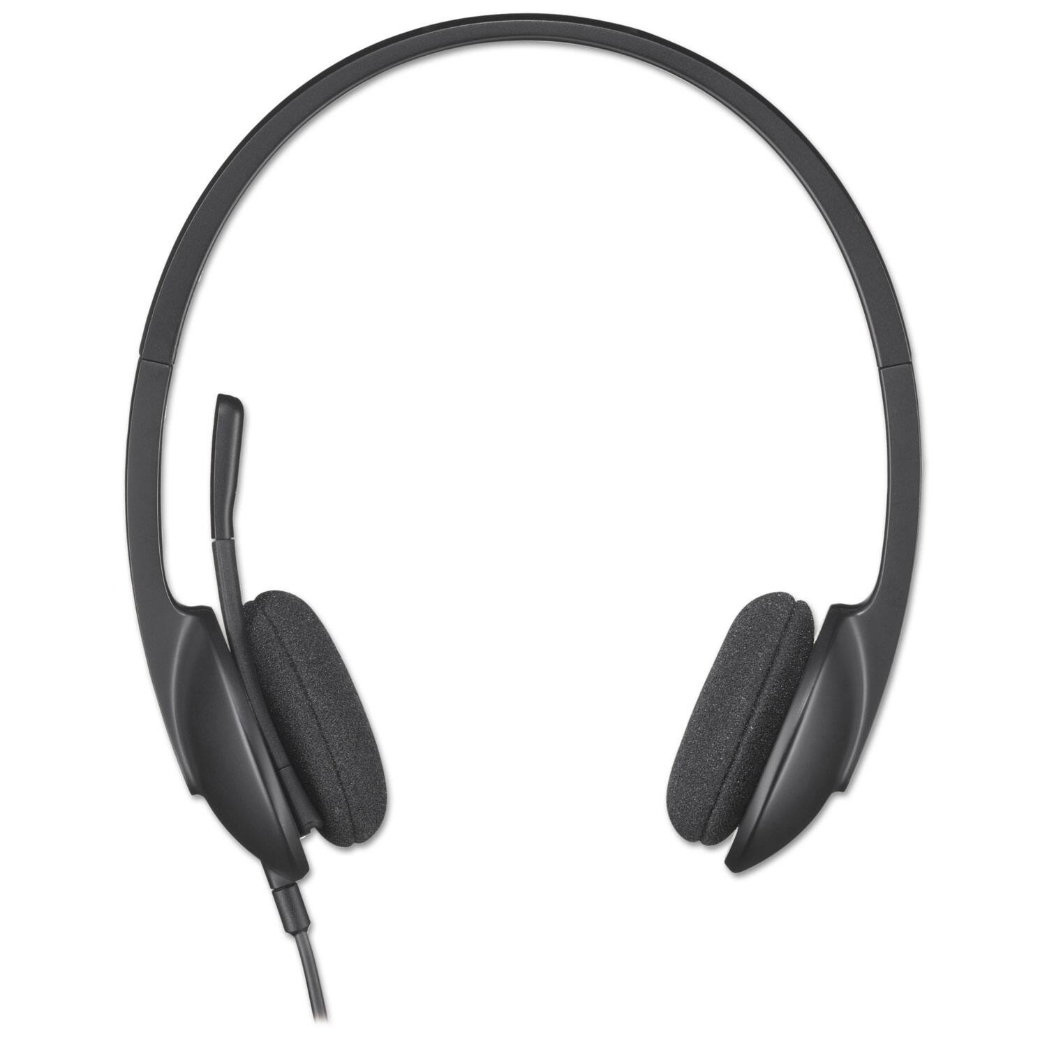 Alt View 2. Logitech - Logitech 981-000507 H340 On-Ear Headset - Binaural - Wired - USB - Black - Black.