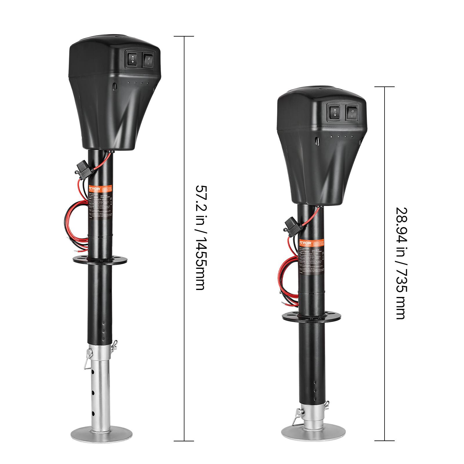 40 TO 57.2 in / 57.2 in / 1455mm  
YOR 28.94 in / 735 mm