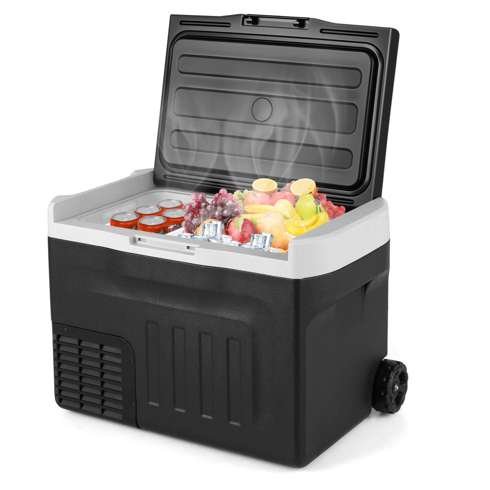 Alt View 9. Costway - Costway 12 Volt Car Refrigerator with -4℉~68℉ Adjustable Range Divider for Camping 32 QT - Black.