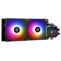 Front. Thermalright - Aqua Elite 240 V3 TL-C12B-S V2x2 PWM Fans, for AMD/AM4/AM5, Intel LGA1150/1151/1200/2011/1700, Liquid CPU Aio Cooler - Black.