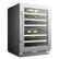 Left. LanboPro - 24 in. 44 Bottle Seamless Stainless Steel Dual Zone Wine Precision Temperature Controls and Removable Shelves - Black.