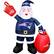 Front. Logo Brands - New England Patriots 7' Inflatable Santa - Multicolor.