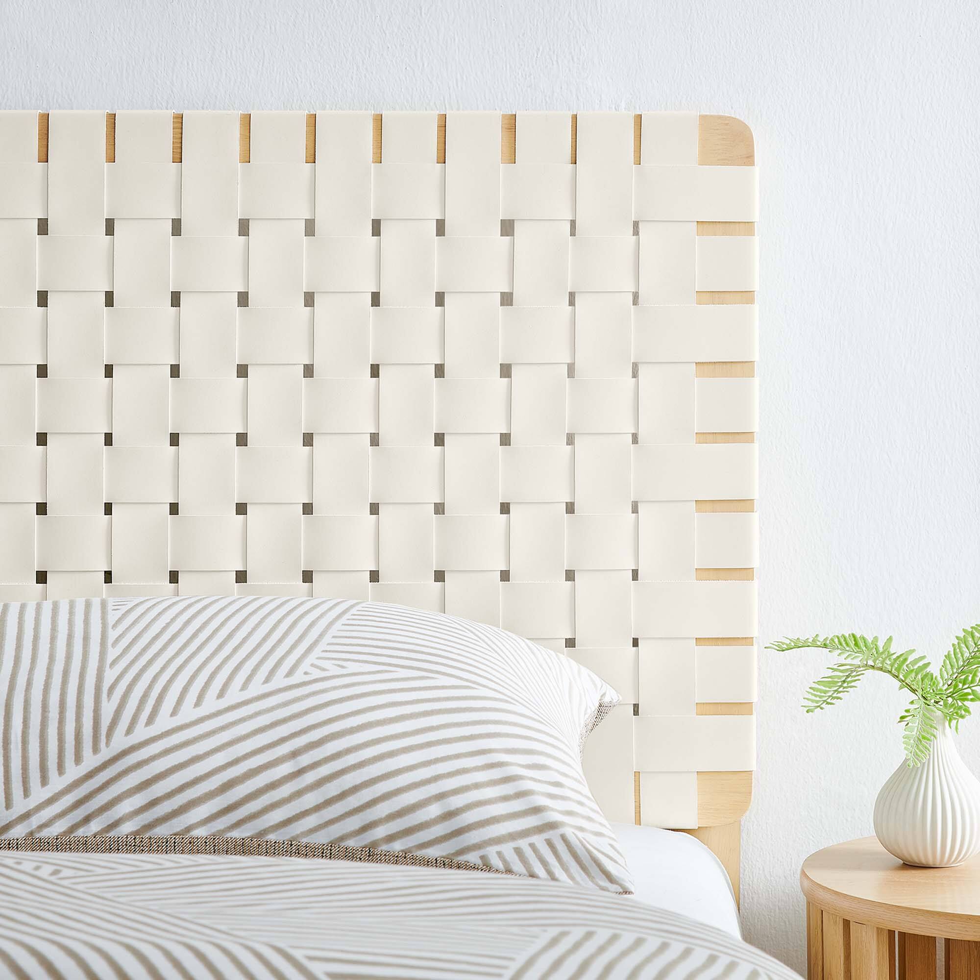 Alt View 5. Modway - Sparta Weave Vegan Leather Twin Headboard by Modway - Brown.