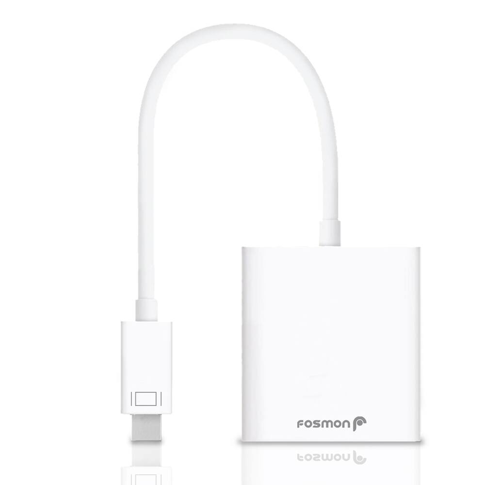 Fosmon - Displayport Cable Mini Displayport Male (Mini DP/mDP/ ThunderBolt Port Compatible) to VGA Female Converter - 15cm - White