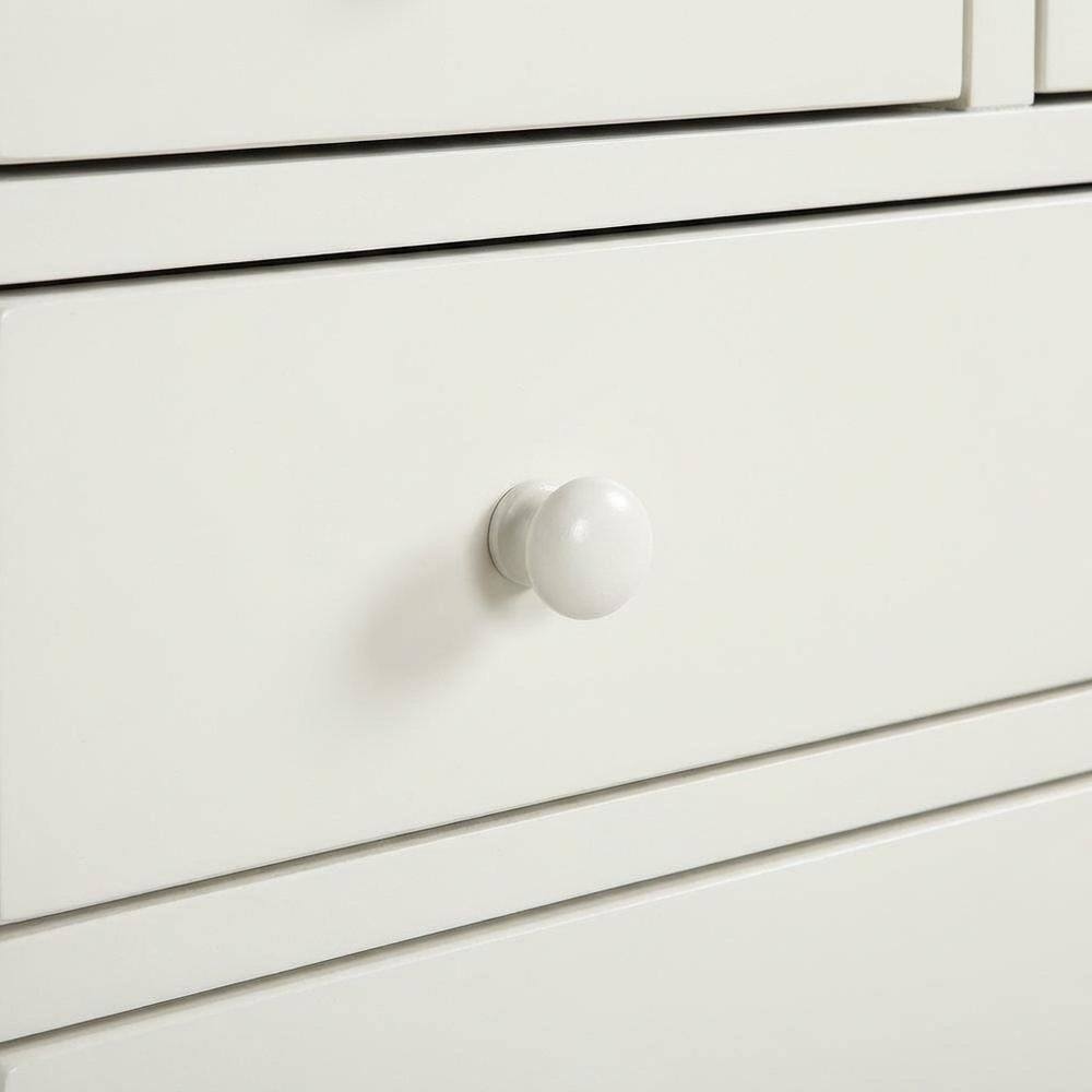 Back. FurniFact - Antique White Nightstand with 4 Drawers and Faux Keyhole Accents - White.