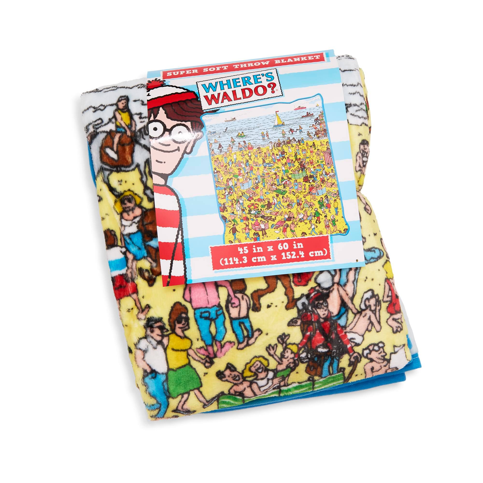 THROW BLANKET SUPER SOFT WHERE'S WALDO?

45 in x 60 in (114.3 cm x 152.4 cm)