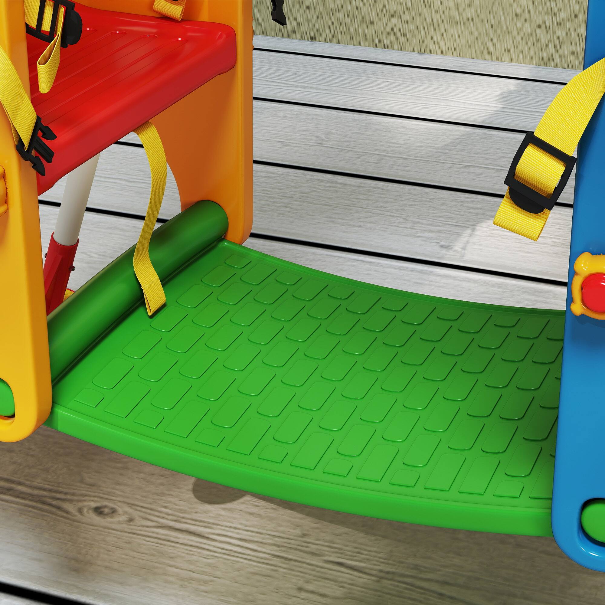 Alt View 8. Qaba - Kids Indoor Swing with Double Seats, Toddler Swing Set with Safety Belts for Aged 3-5, Play Room - Mixed-color.