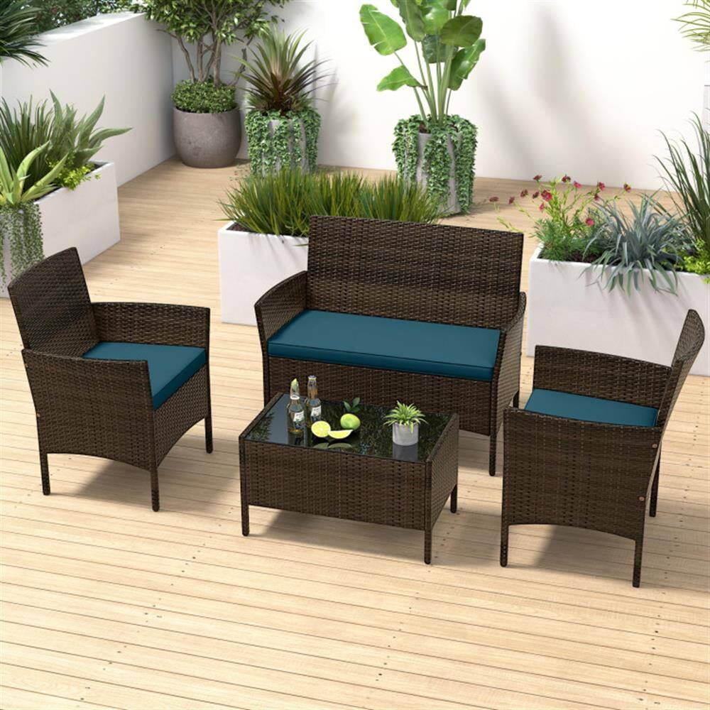 Alt View 4. Kadyn - Patio Furniture Sets,Outdoor & Patio Furniture Sets, Suitable for Outdoor Living Spaces - Blue.