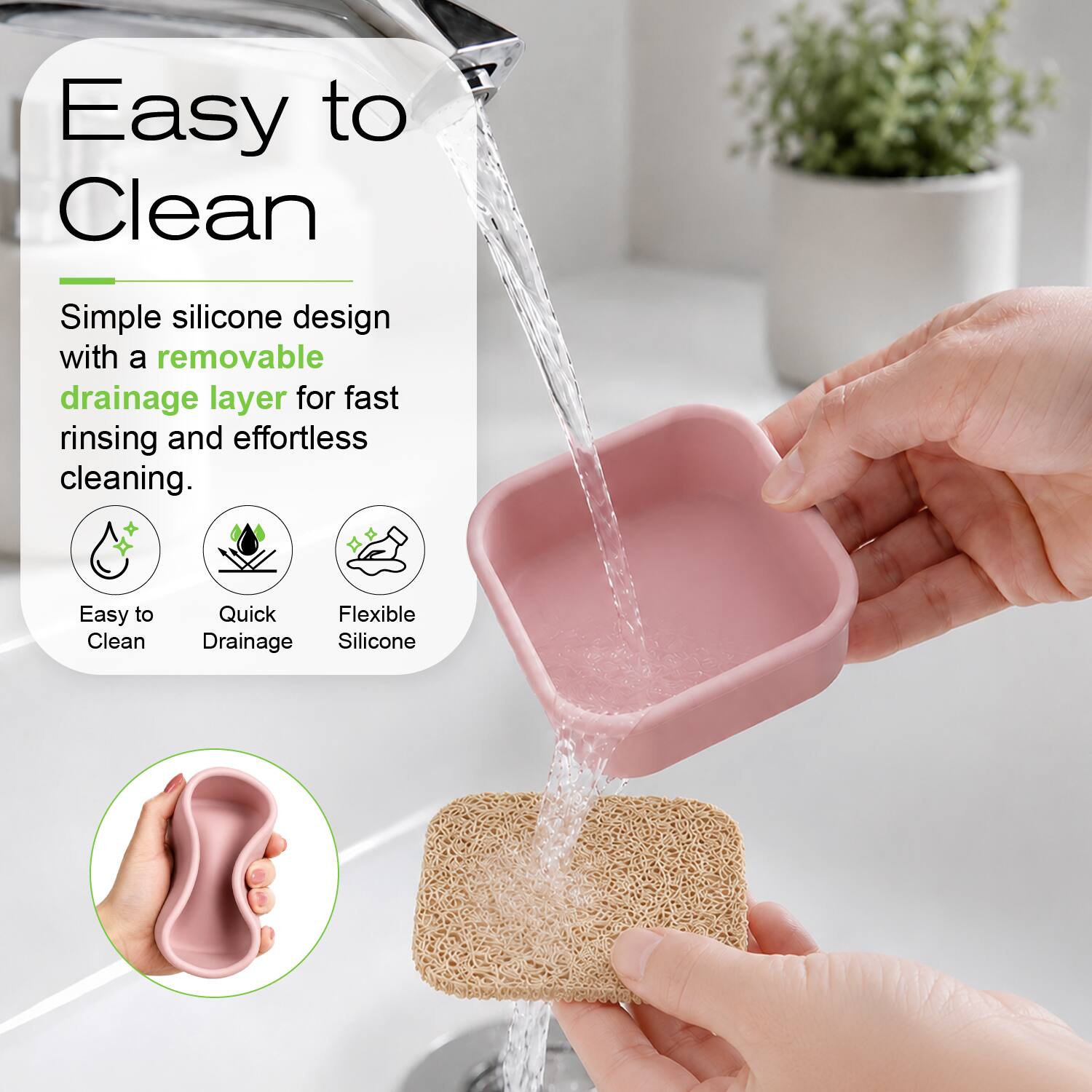 Easy to Clean

Simple silicone design with a removable drainage layer for fast rinsing and effortless cleaning.

- Easy to Clean
- Quick Drainage
- Flexible Silicone