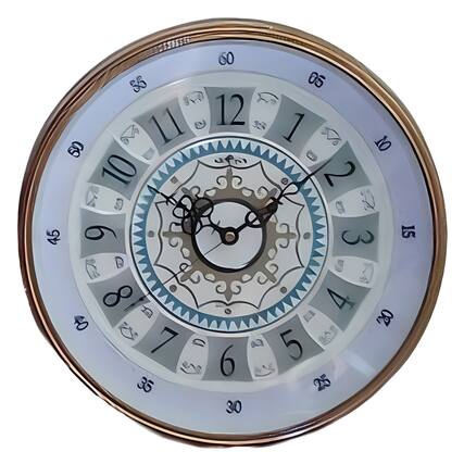 Front. FC Design - 12.5"H Gold Antique Style Decorative Round Wall Clock - Unique Gift Idea - Multicolor.