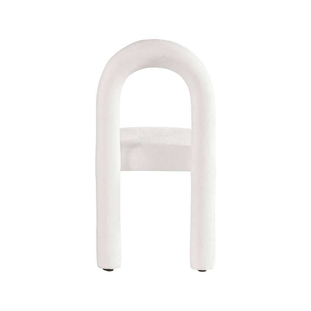 Alt View 4. Meridian Furniture - Amari Cream Chenille Fabric Dining Chair, Set of 2 - Beige.