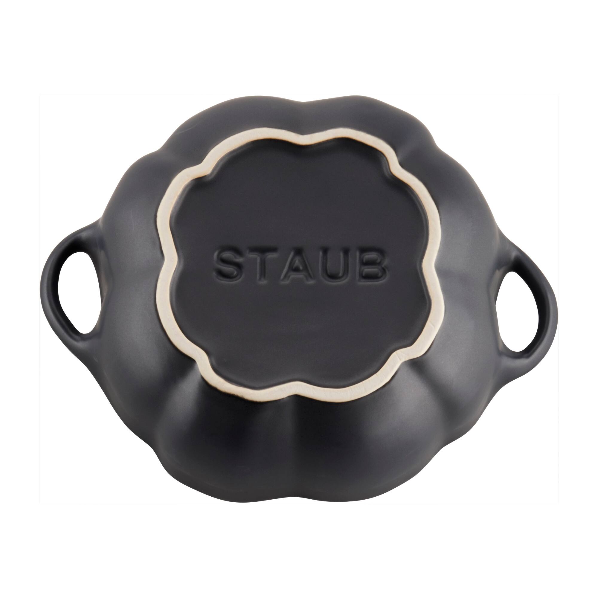 Alt View 2. Staub - Staub Ceramic 24-oz Pumpkin Cocotte - Matte Black - Matte Black.