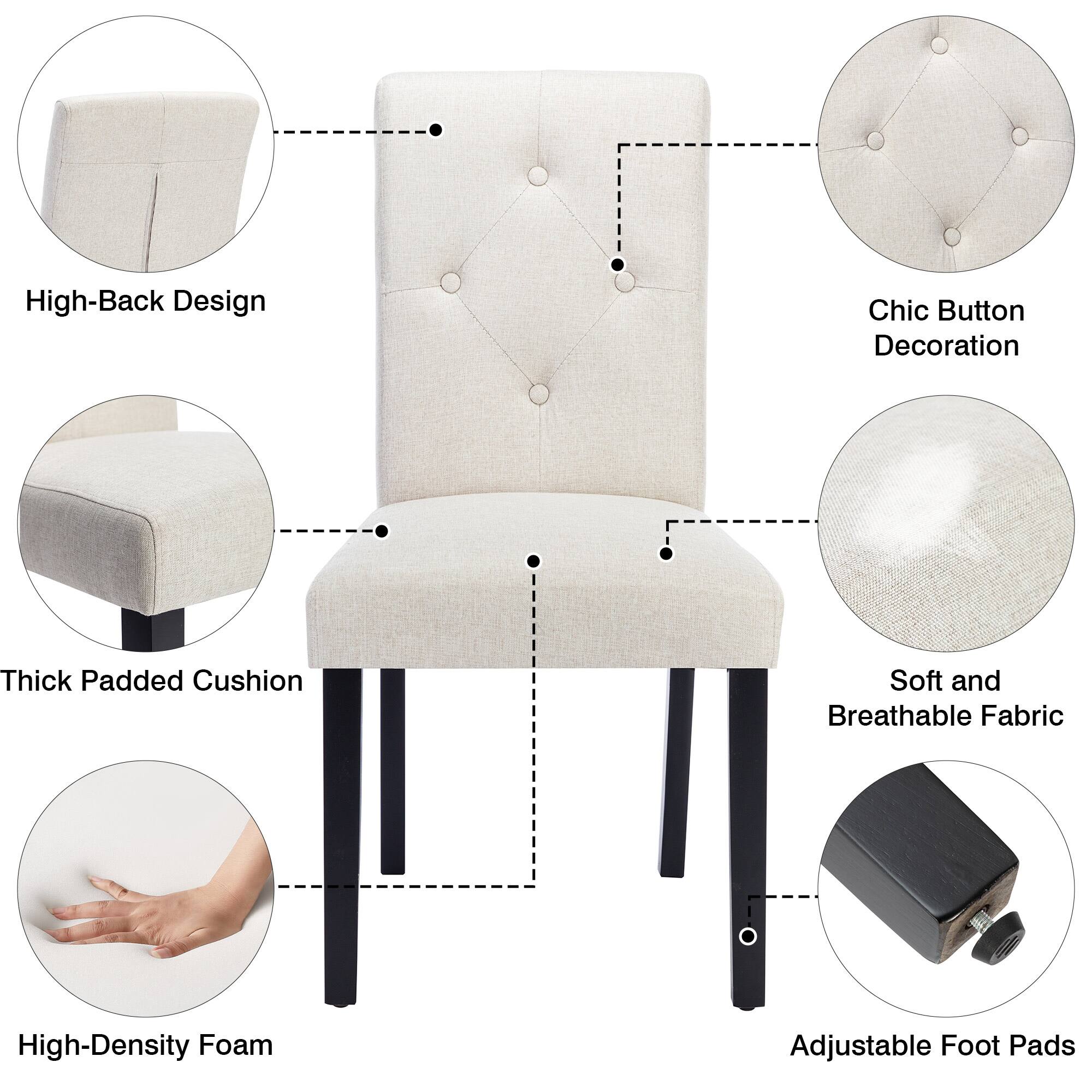 - High-Back Design
- Chic Button Decoration
- Thick Padded Cushion
- Soft and Breathable Fabric
- High-Density Foam
- Adjustable Foot Pads