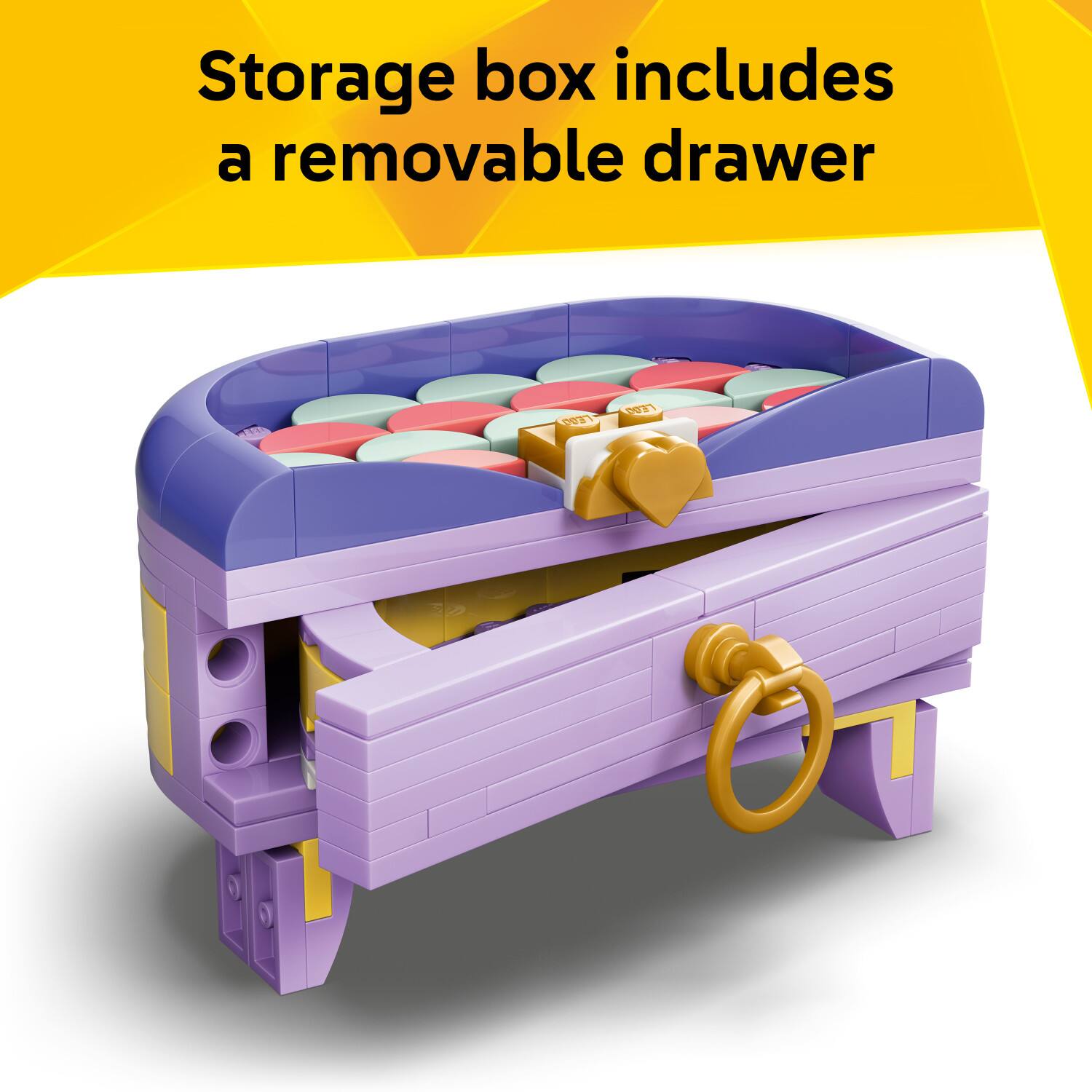 Storage box includes a removable drawer