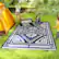 Alt View 1. Outsunny - Outdoor Rug for Patio, 9' x 18' Waterproof Large Mat, Reversible Plastic Straw Rug for Décor - Blue and White Square Patchwork.
