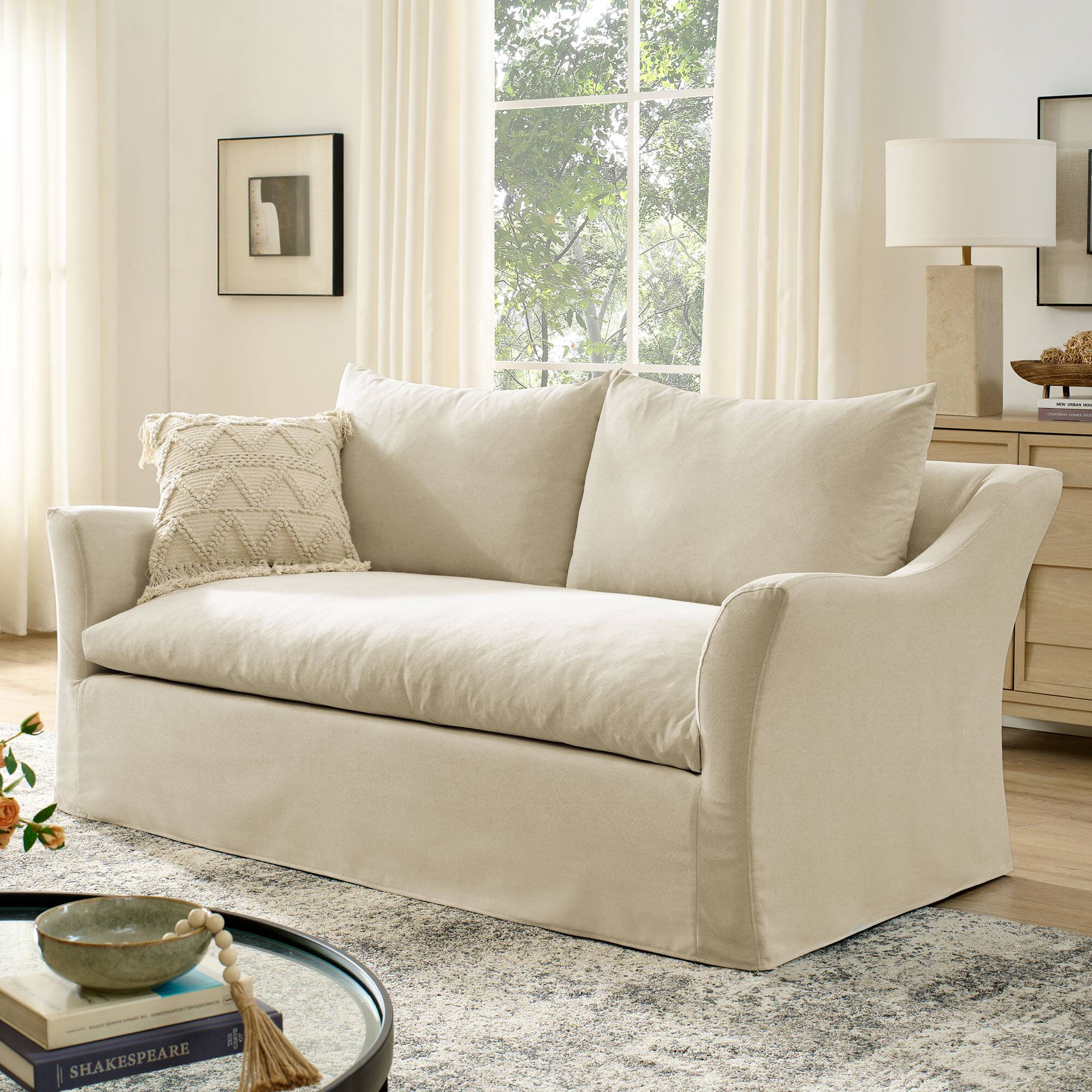 Alt View 4. Modway - Somerset 70" Linen Blend Slipcovered Loveseat by Modway - Linen.