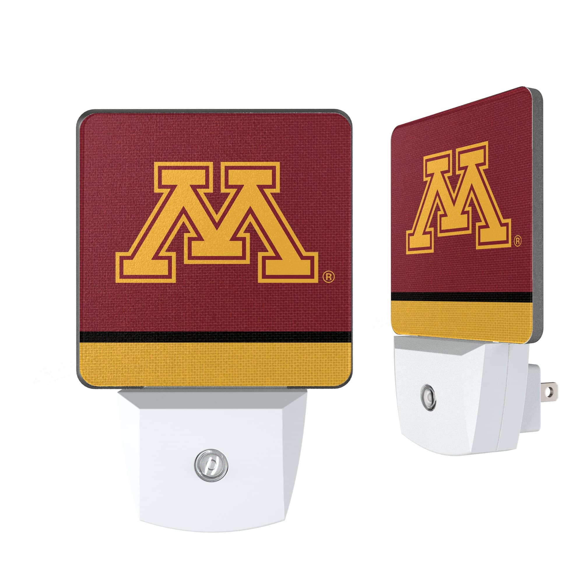 Keyscaper - Minnesota Golden Gophers Stripe Design Nightlight 2-Pack - Multicolor