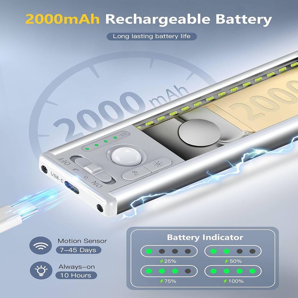 2000mAh Rechargeable Battery  
Long lasting battery life  

Motion Sensor  
7-45 Days  

Always-on  
10 Hours  

Battery Indicator  
25%  
50%  
75%  
100%  

USB-C  
NO  
ON  
OFF  
ON  
OFF  
ON  
OFF  
ON  
OFF  
ON  
OFF  
ON  
OFF  
ON  
OFF  
ON  
OFF  
ON  
OFF  
ON  
OFF  
ON  
OFF  
ON  
OFF  
ON  
OFF  
ON  
OFF  
ON  
OFF  
ON  
OFF  
ON  
OFF  
ON  
OFF  
ON  
OFF  
ON  
OFF  
ON  
OFF  
ON  
OFF  
ON  
OFF  
ON  
OFF  
ON  
OFF  
ON  
OFF  
ON  
OFF  
ON  
OFF  
ON  
OFF  
ON  
OFF  
ON  
OFF  
ON  
OFF  
ON  
OFF  
ON  
OFF  
ON  
OFF  
ON  
OFF  
ON  
OFF  
ON  
OFF  
ON  
OFF  
ON  
OFF  
ON  
OFF  
ON  
OFF  
ON  
OFF  
ON  
OFF  
ON  
OFF  
ON  
OFF  
ON  
OFF  
ON  
OFF  
ON  
OFF  
ON  
OFF  
