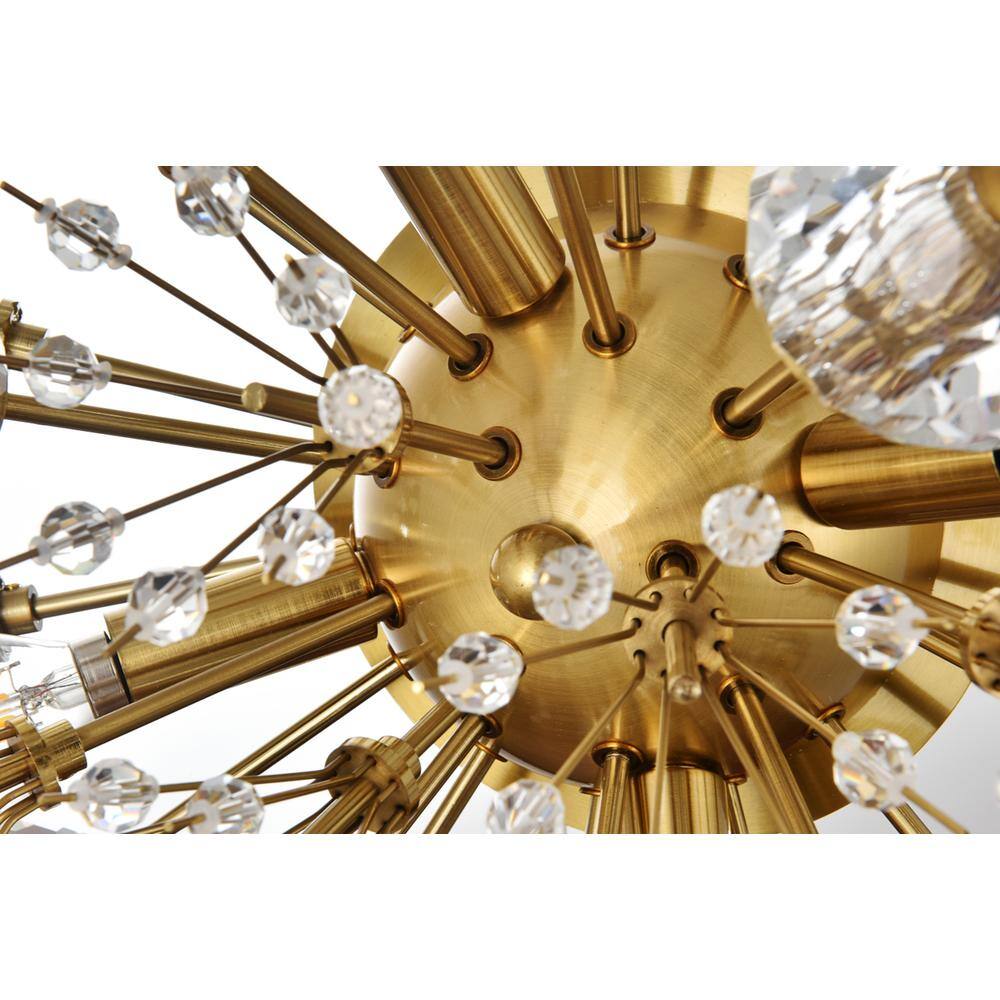 Alt View 1. Elegant Lighting - Vera 19 Inch Crystal Starburst Wall Sconce In Gold - Gold.