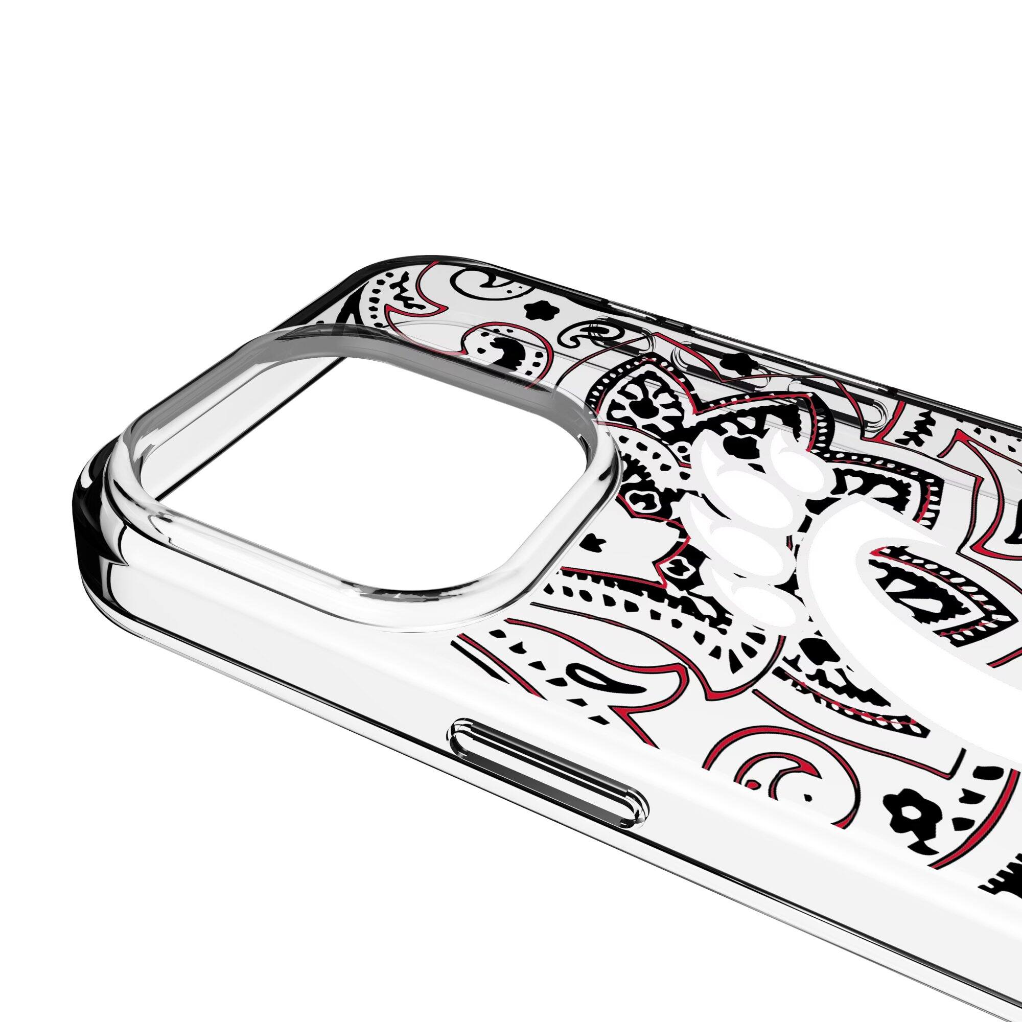Alt View 2. Keyscaper - Cincinnati Bearcats iPhone Paisley Design Clear Case - 15 Pro - Multicolor.