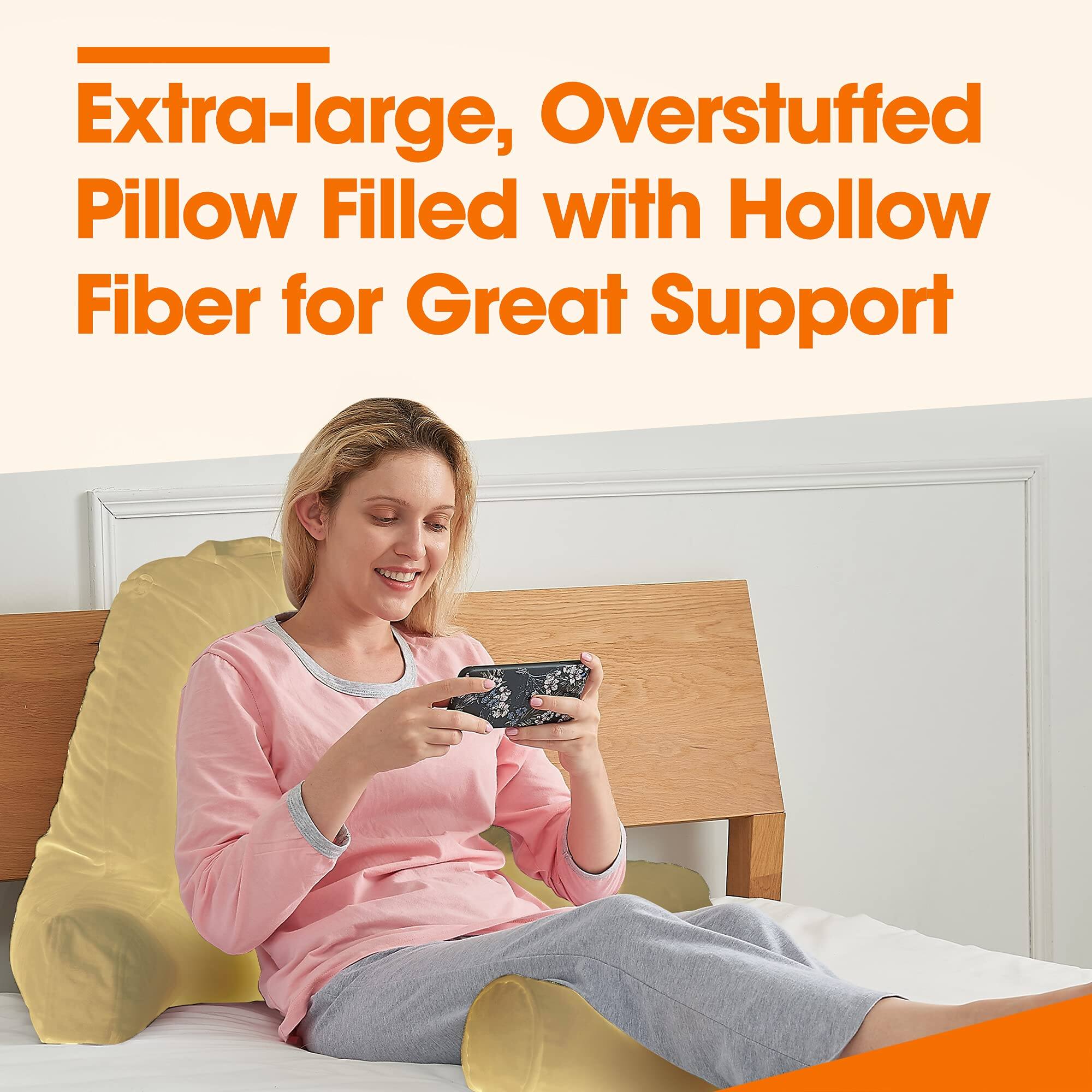 Extra-large, Overstuffed Pillow Filled with Hollow Fiber for Great Support