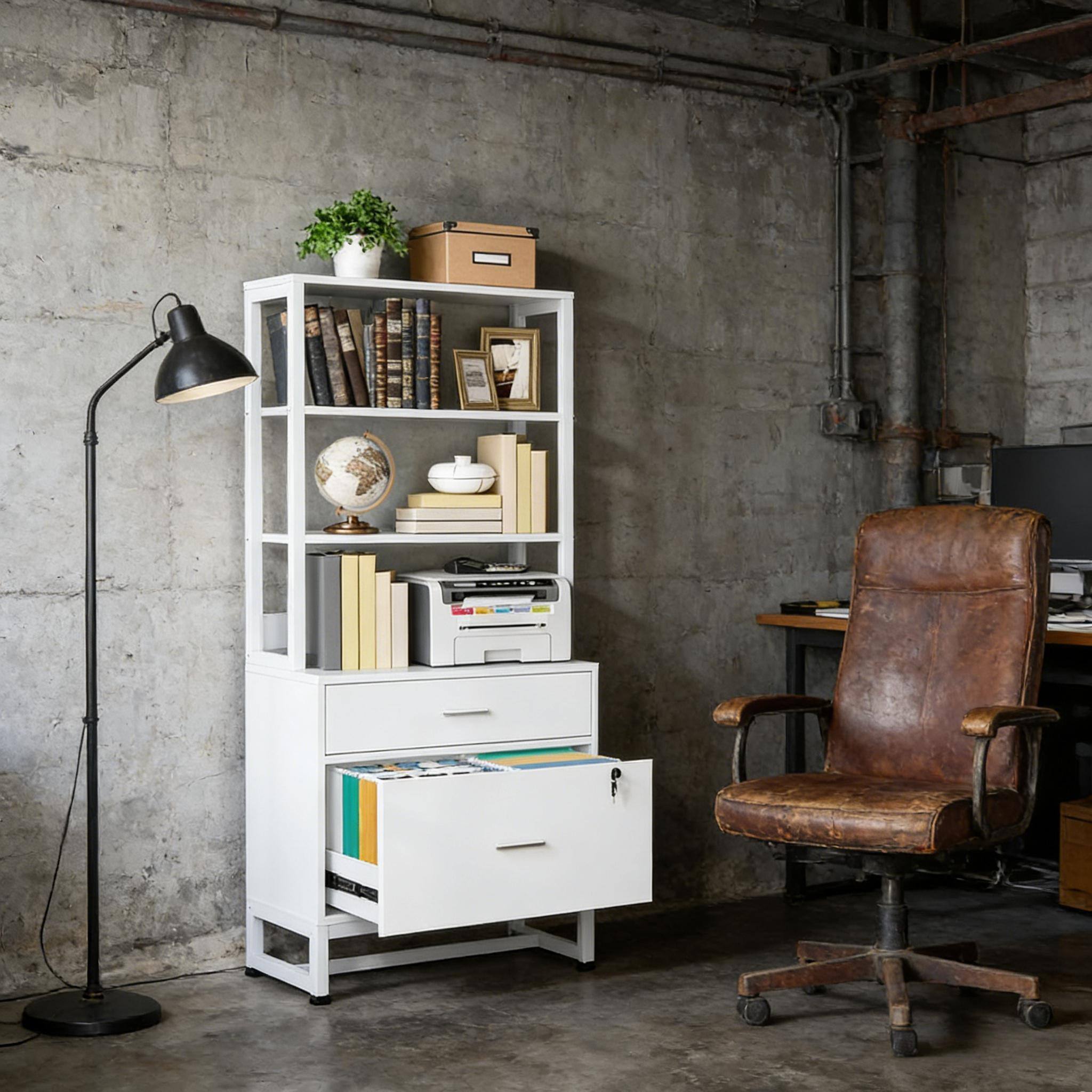 Left. Forest'nSky - 2-Drawer Sturdy File Cabinet - Ample Storage for Office & Home.