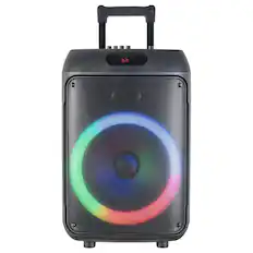 Front. iQ Sound - 12-Inch Portable Bluetooth Party Speaker - Black.