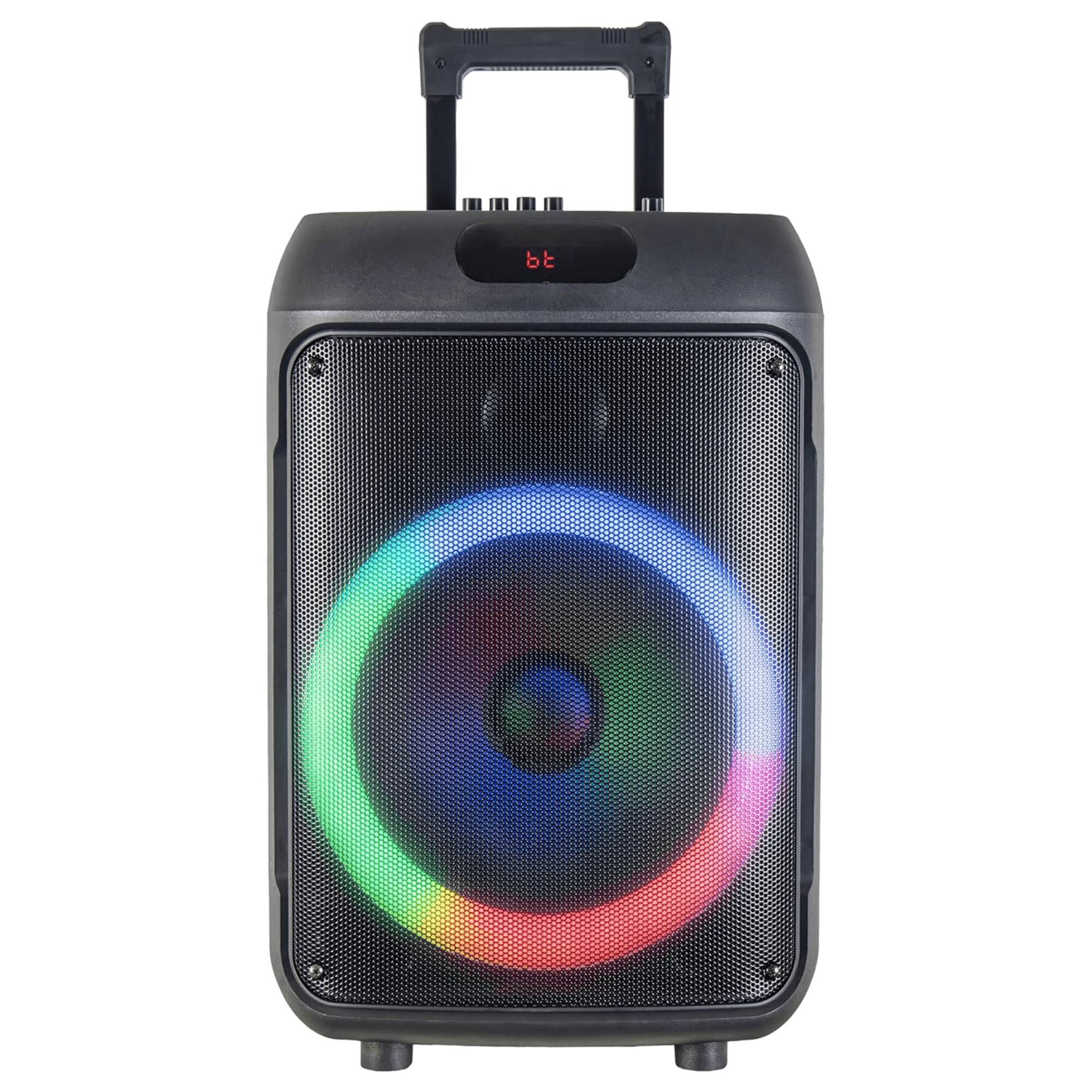 Front. iQ Sound - 12-Inch Portable Bluetooth Party Speaker - Black.