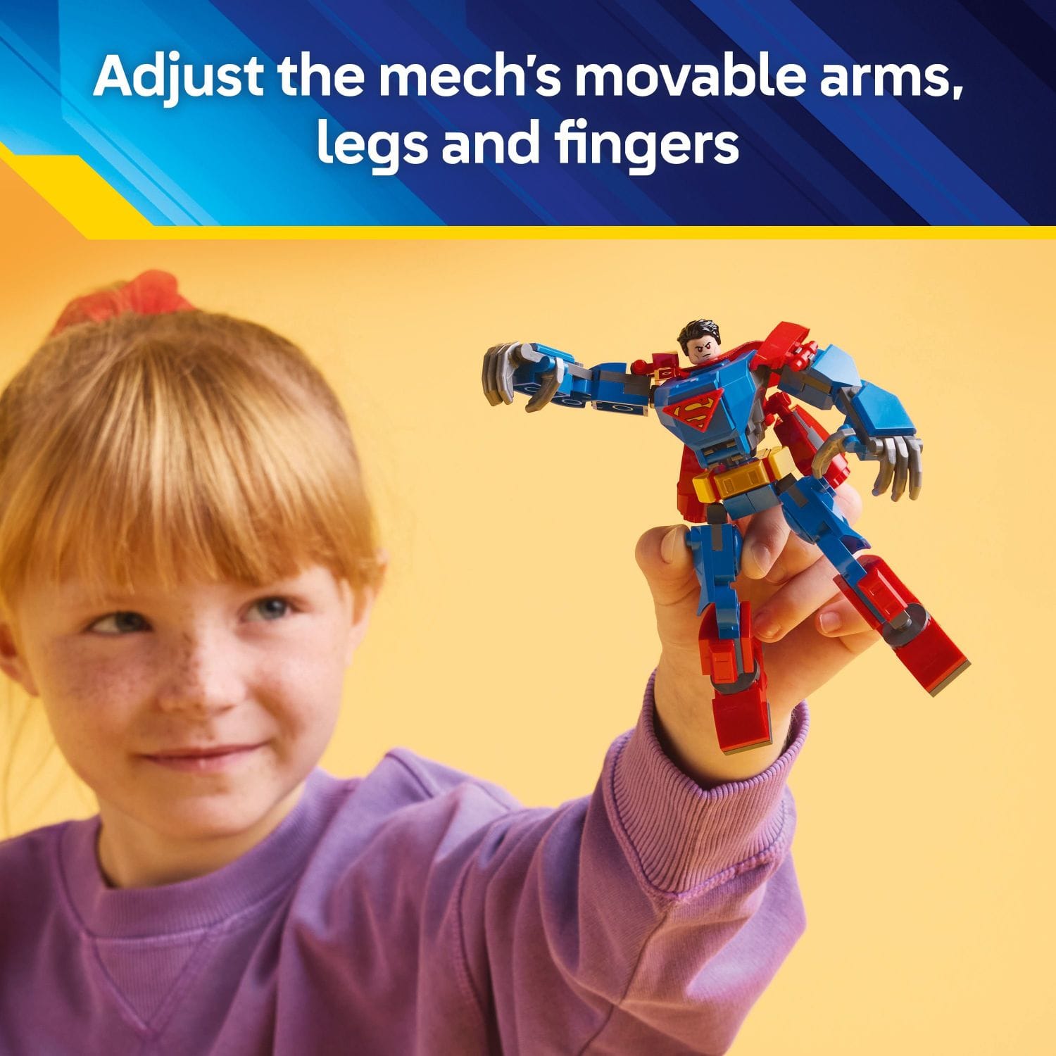 Adjust the robot's movable arms, legs, and fingers.