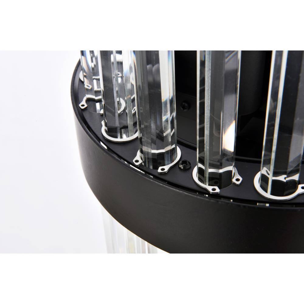 Back. Elegant Lighting - Dallas 8 inch crystal bath sconce in black - Black.