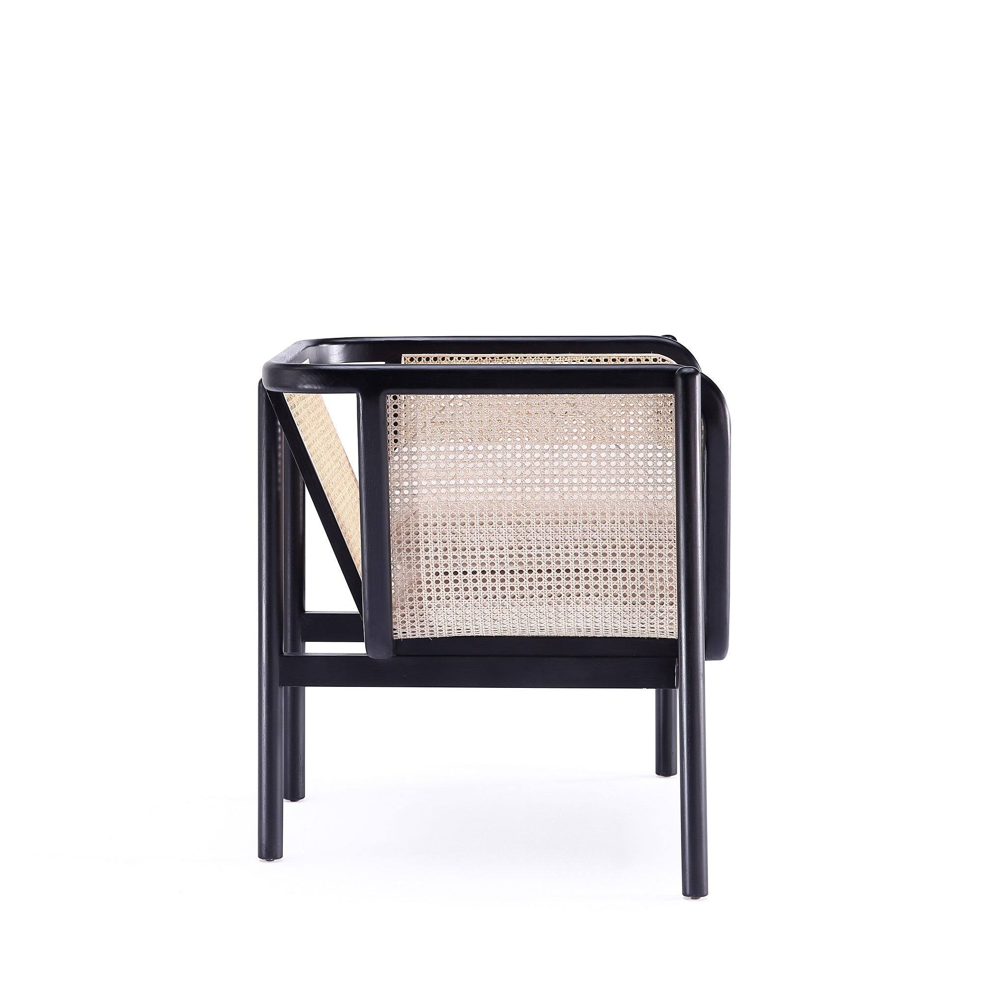 Alt View 1. Manhattan Comfort - Versailles Industry Chic Cane Wood Accent Armchair - Cream.