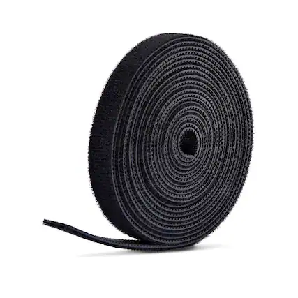 Front. Startech - 75ft Hook and Loop Roll, 0.5in Wide, Black, Cut-to-Size Reusable Cable Ties, Fastener Tape, Adjustable Fabric Wraps.