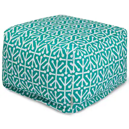 Front. Majestic Home - Ottoman Pouf Aruba Pacific - Blue.