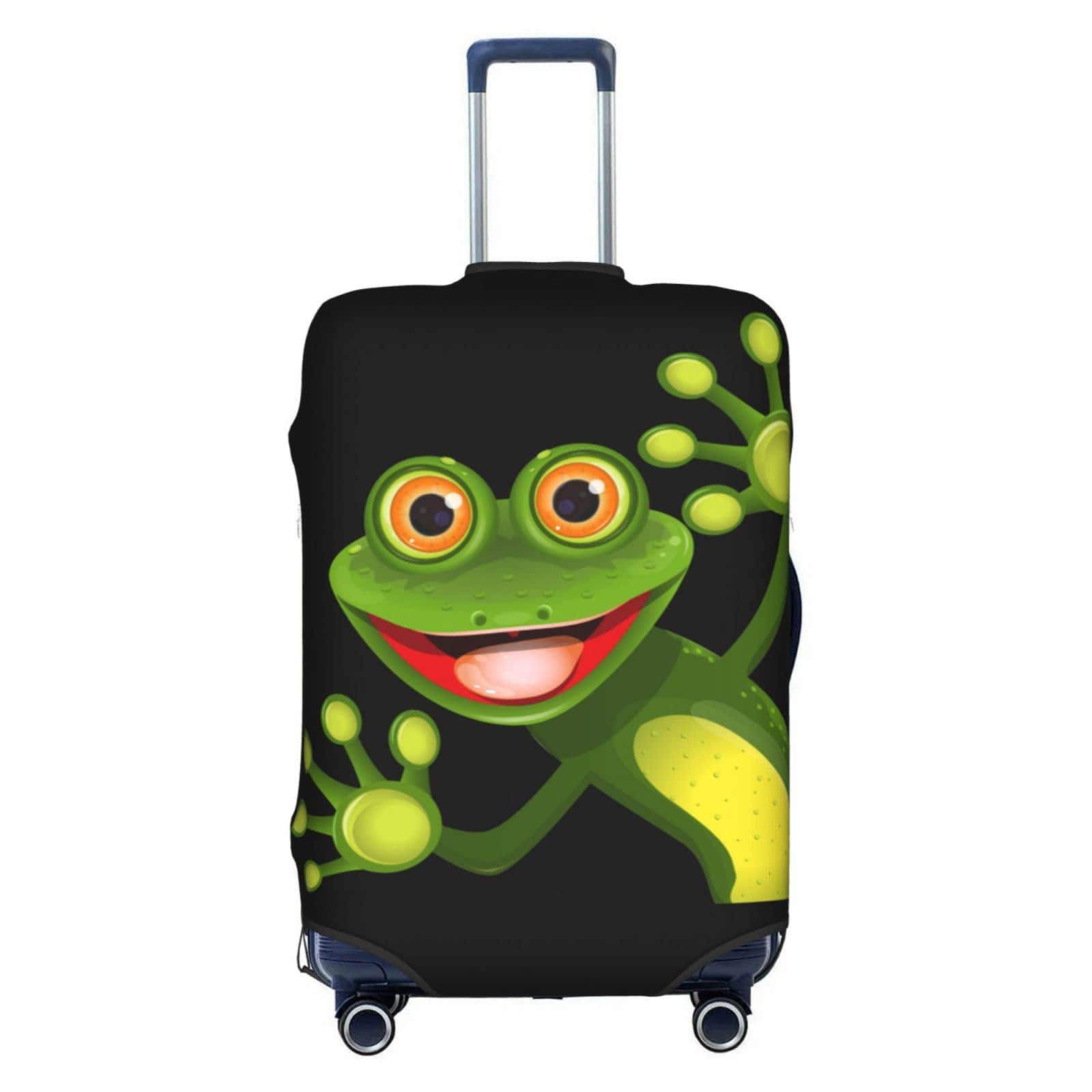 DORLUKFU- Travel Luggage Cover Suitcase Protector, Merry Cute Animal Washable Elastic Stretchy Anti-scratch Luggage- Green Frog