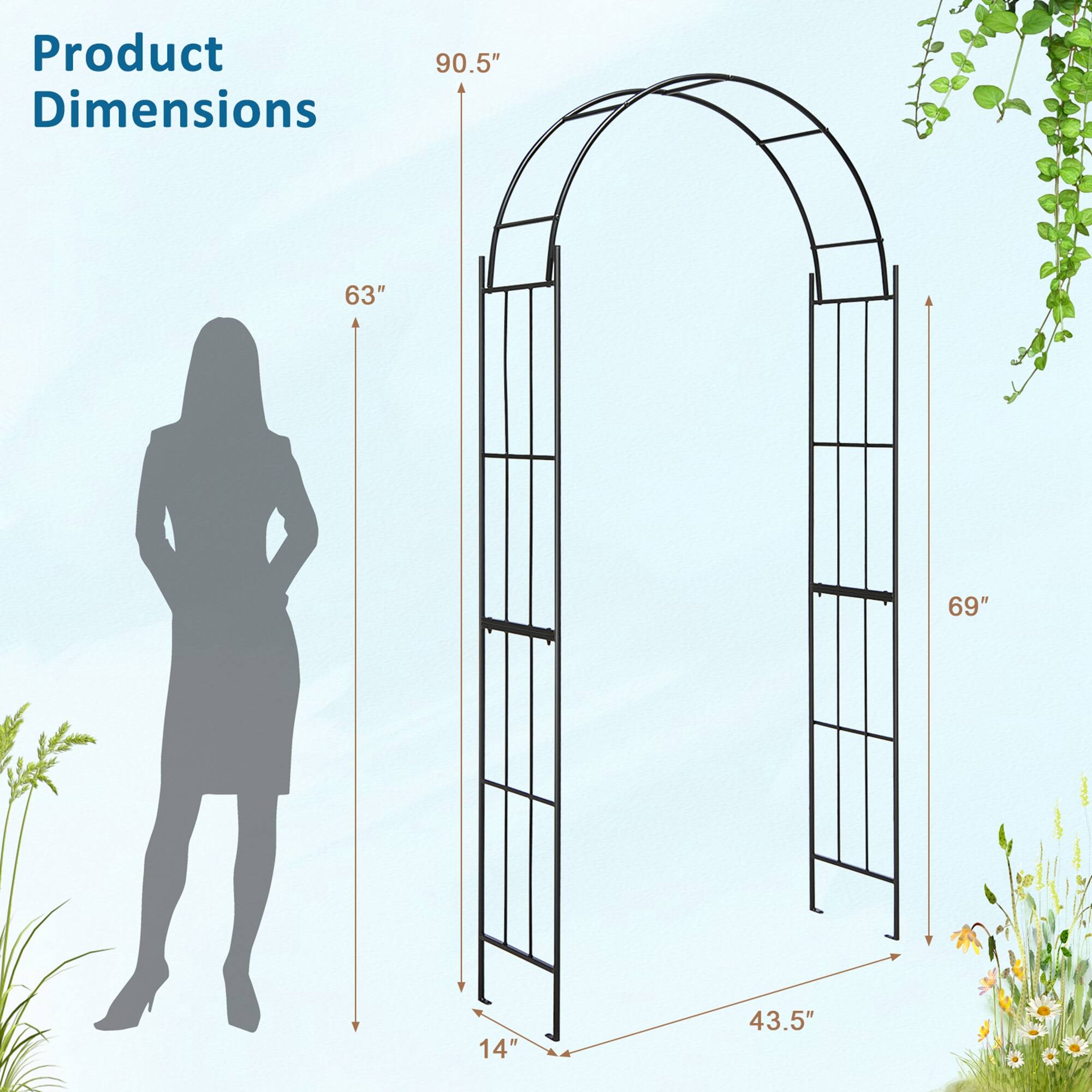 Product Dimensions: 90.5" x 63" x 69" x 14" x 43.5"