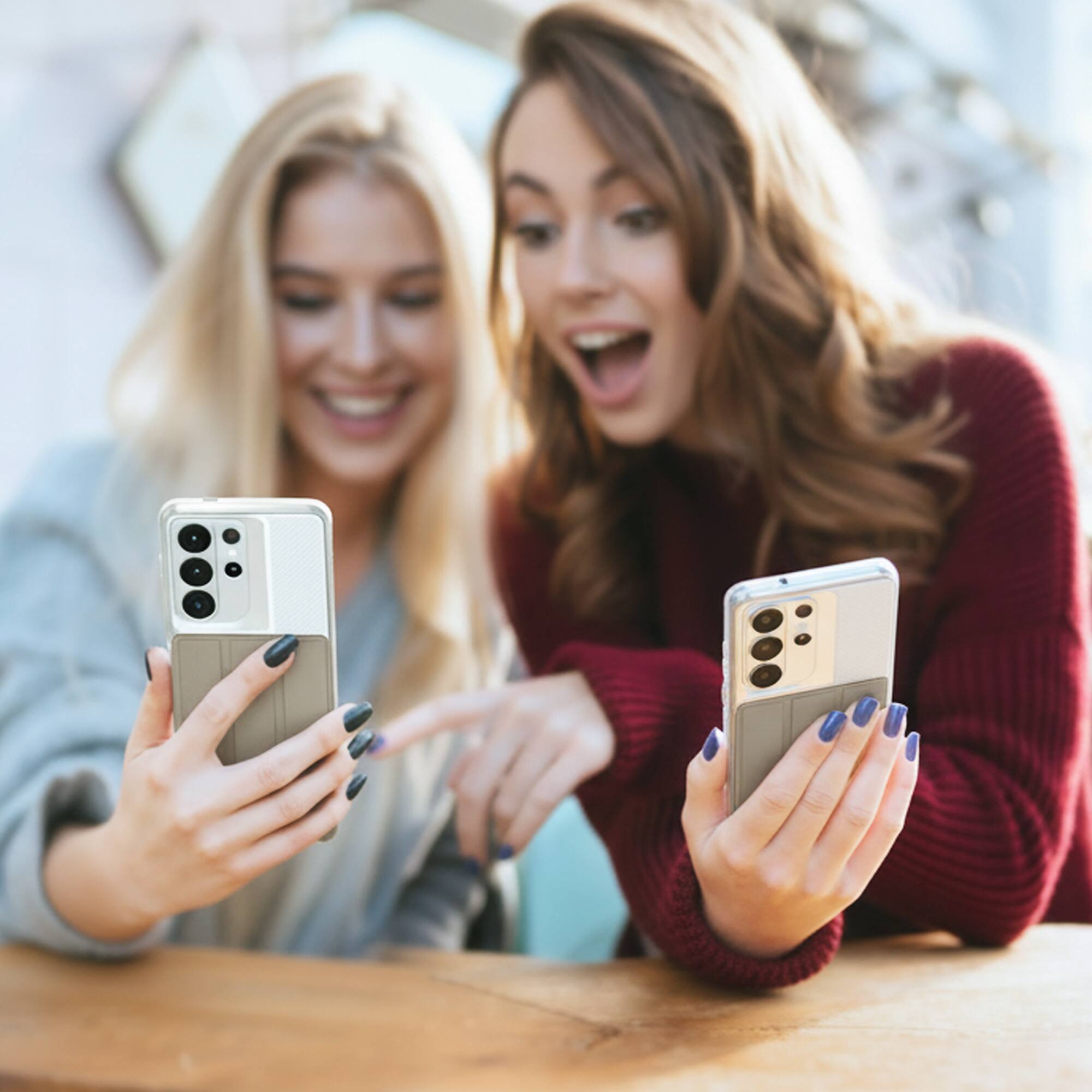 Angle. Vena - vCommute For Samsung Galaxy S26 Ultra Case Wallet, Case with Stand Leather Card Holder [Military Grade], Beige - Beige.