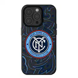 Keyscaper - MLS - New York City FC iPhone Magnetic Bump Case - 15 - Black