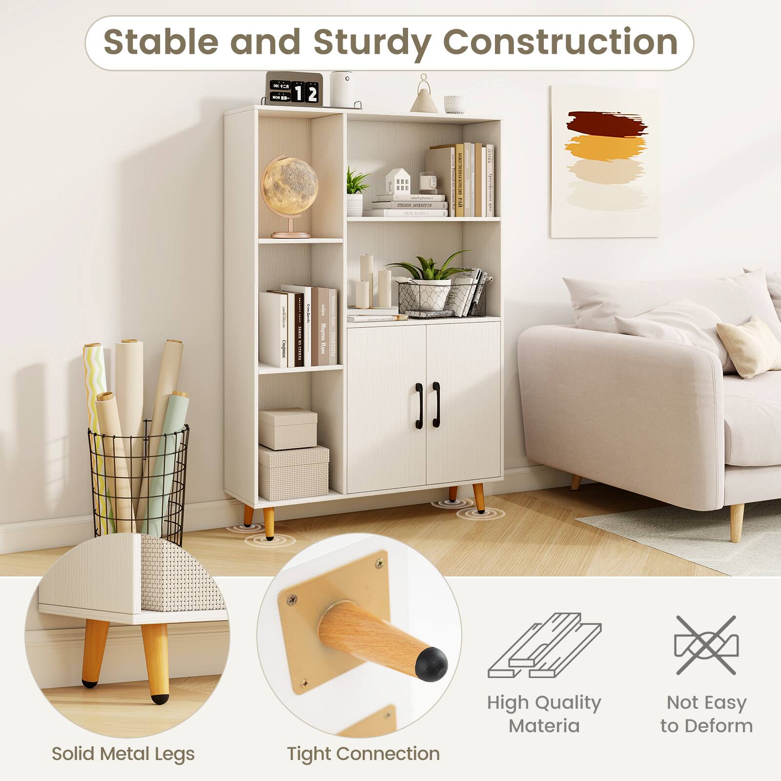 Stable and Sturdy Construction

- Solid Metal Legs
- Tight Connection
- High Quality Material
- Not Easy to Deform