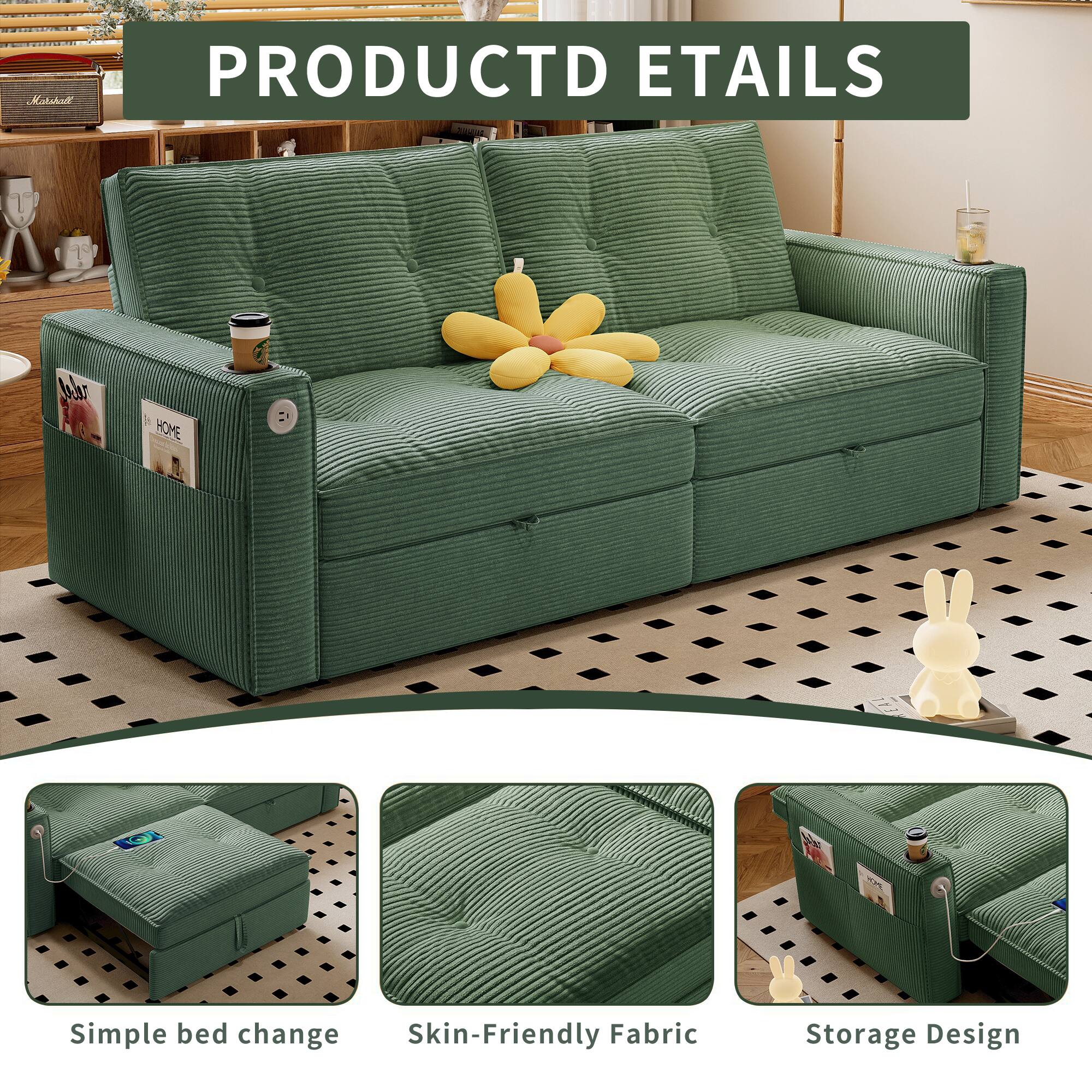 PRODUCT DETAILS

- Simple bed change
- Skin-Friendly Fabric
- Storage Design
