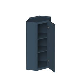 Boyel Living - 24-in W x 36-in H x 12-in D Shaker RTA Kitchen Diagonal Corner Wall Cabinet with Soft-Close - Charcoal Blue