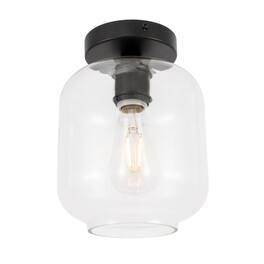 Living District - Collier 1 light Flush mount - Black And Clear Glass