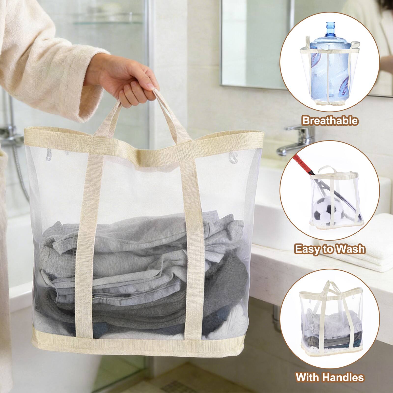 - Breathable
- Easy to Wash
- With Handles