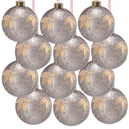 Dexmalle - Dexmalle-D3 Christmas Tree Decorative Glass Hanging Ball,Set of 12 - Silver