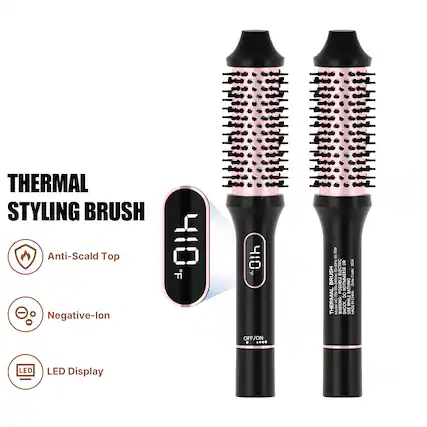 THERMAL STYLING BRUSH
- Anti-Scald Top
- Negative-Ion
- LED Display
OFF/ON
MADE IN CHINA
WARNING: SHOCK HAZARD. USE WHILE OFF/ON. LED Display