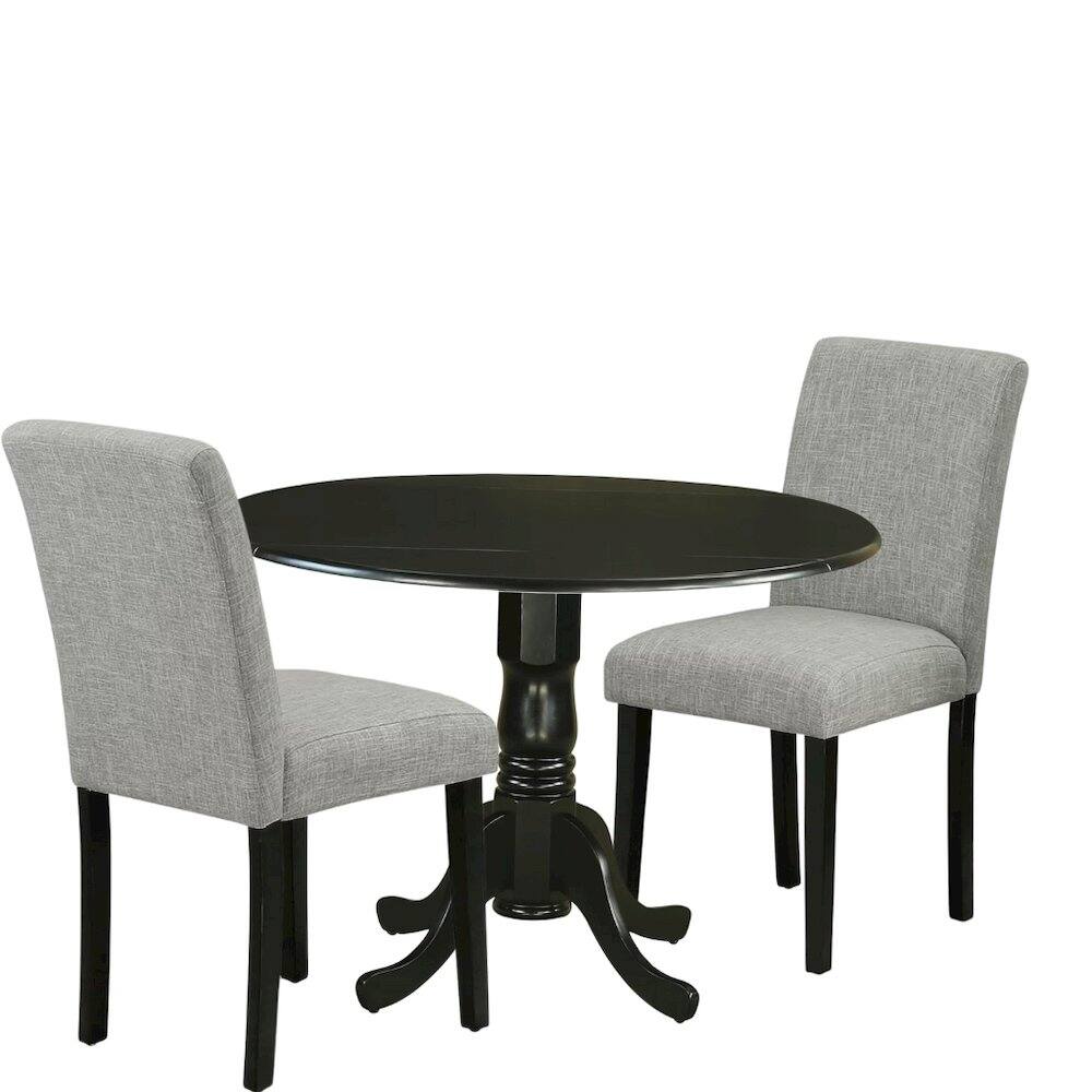 Alt View 10. FurniFact - Black Round Dining Table Set for 4 – Kitchen Table Chairs Set of 4 Wood - Brown.