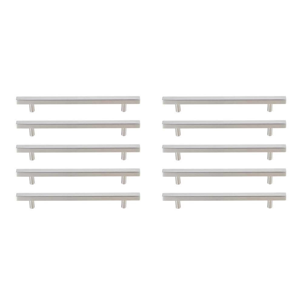 Alt View 2. Elegant Decor - Dior 7-9/16" Center to Center Brushed Nickel Bar Pull Multipack (set of 10) - Brushed Nickel.