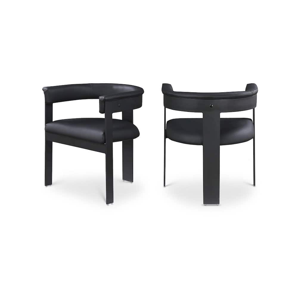 Meridian Furniture - Romeo Vegan Leather Dining Chair, Set of 2 - Black