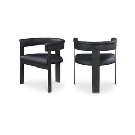 Meridian Furniture - Romeo Vegan Leather Dining Chair, Set of 2 - Black